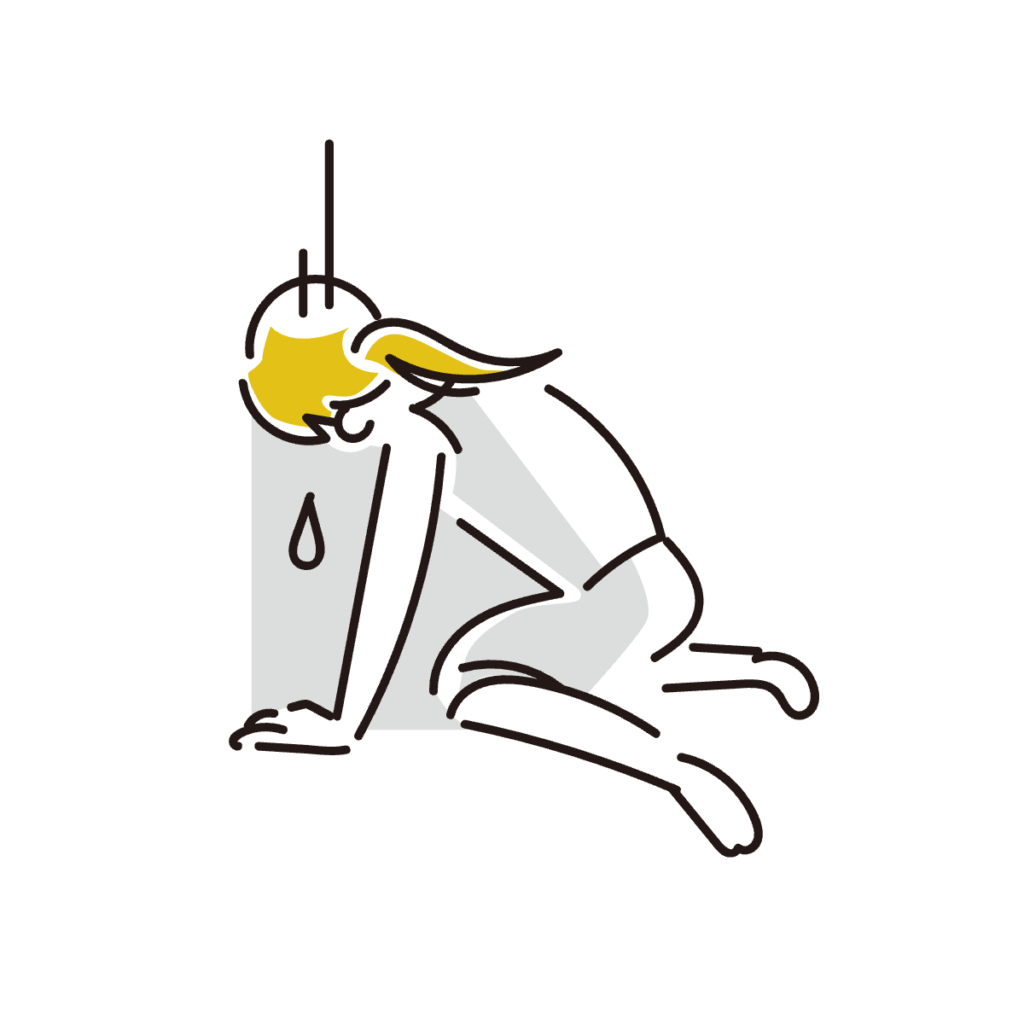 落ち込む女性のイラスト