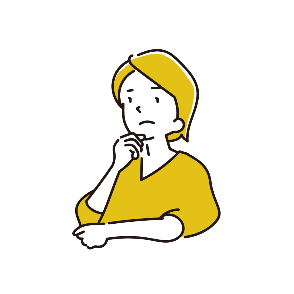 考え事をしている女性のイラスト