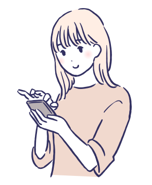 スマホを見る女性をイメージさせる