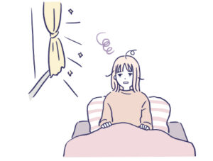 朝起きたら、体調やメンタルが不調のイラスト