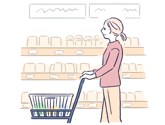 買い物をしている女性をイメージさせる