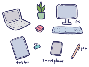 スマホやパソコンなどのイラスト