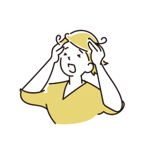 どうしようと悩んでいる女性のイラスト