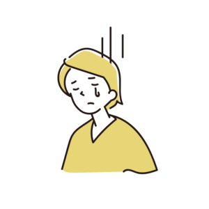 落ち込んでいる女性のイラスト