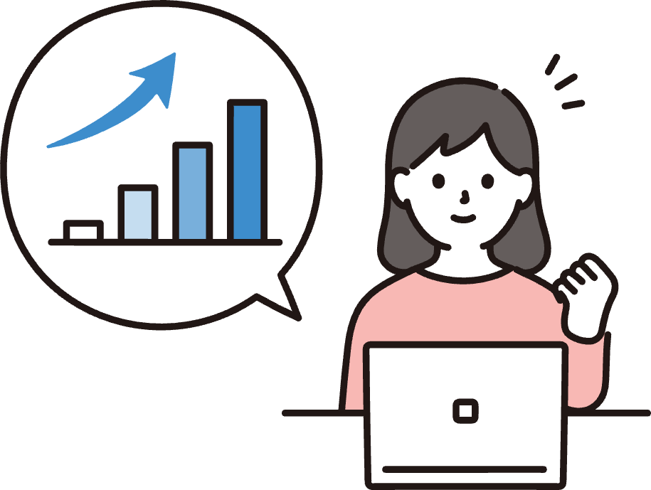 年金が上がり、喜んでいる女性のイラスト