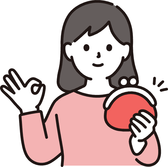 財布を持っている女性のイラスト