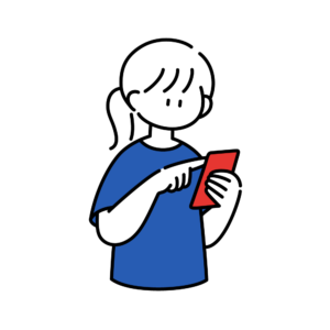 スマホを見ている女性のイラスト